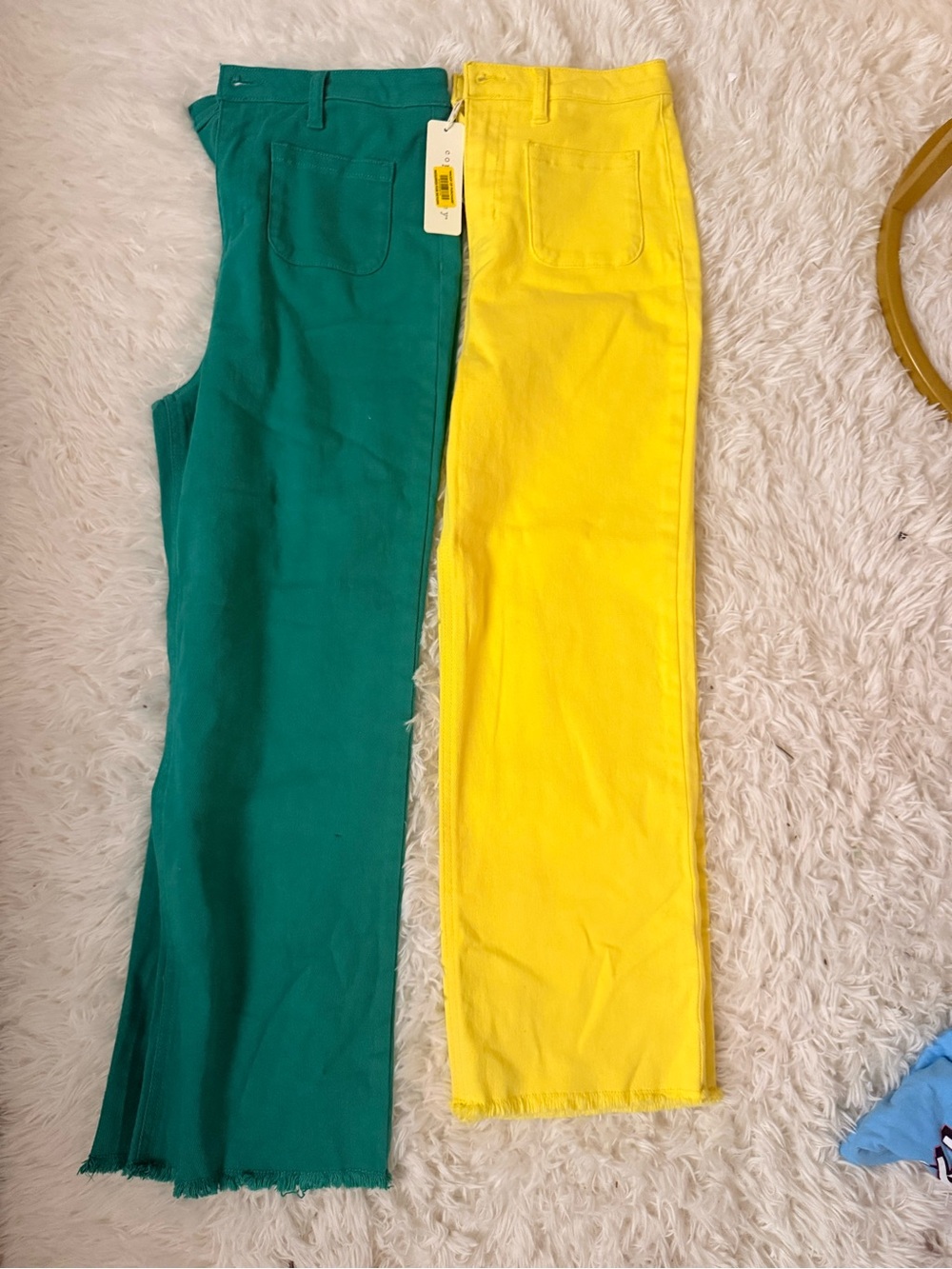 Dillard’s Copper Key Color-Block Kids Pants in Green and Yellow size 16